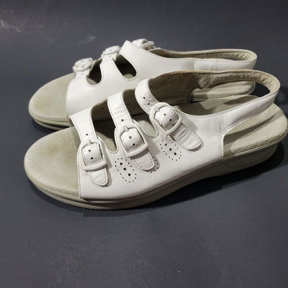Sas Tipple Straps White Sandals Sz 9 - Picture 1 of 10